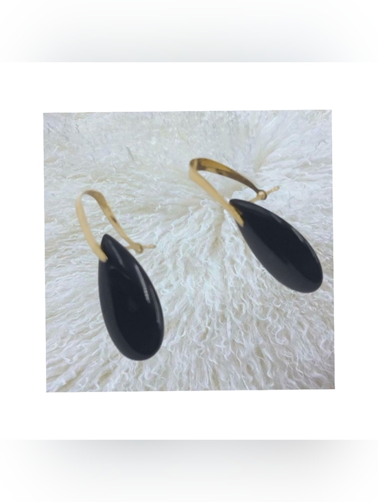 Jewelry - Black and Gold Tone Teardrop Earrings